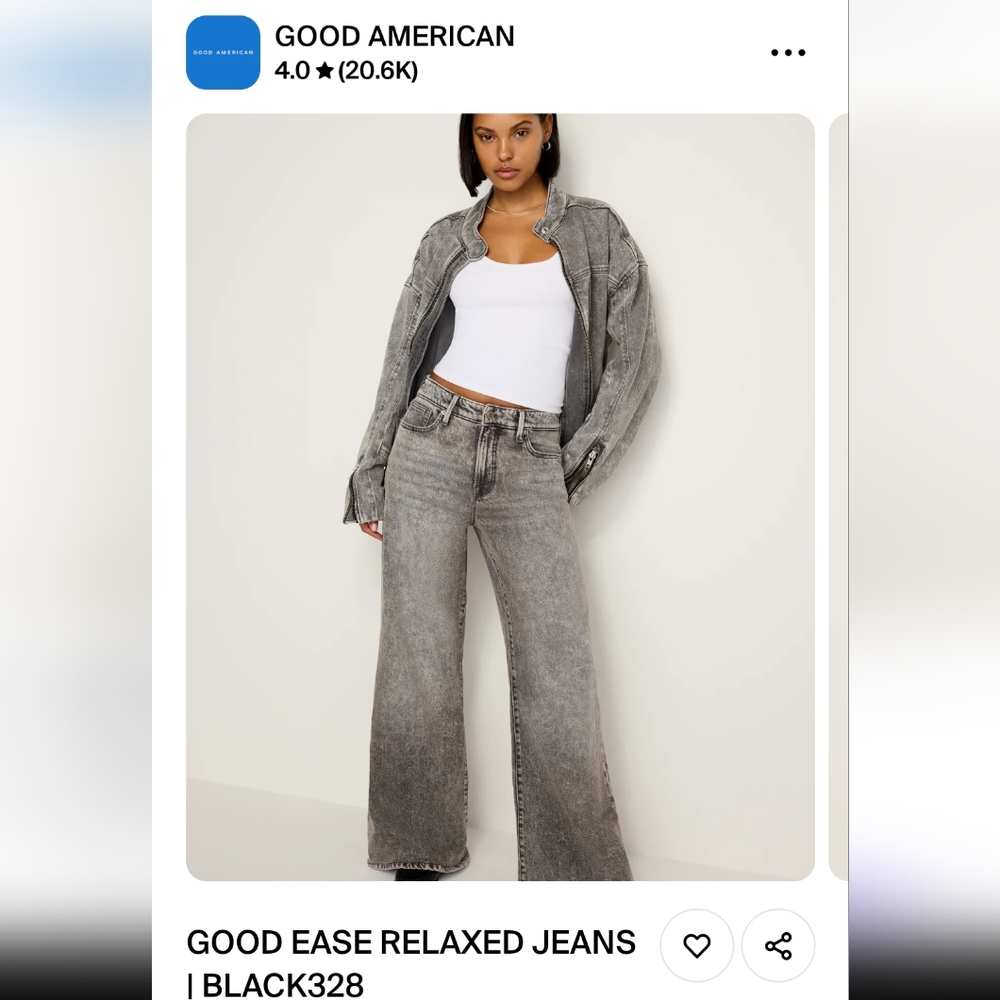 Good American Women's Black Relaxed Jeans sz 2/26